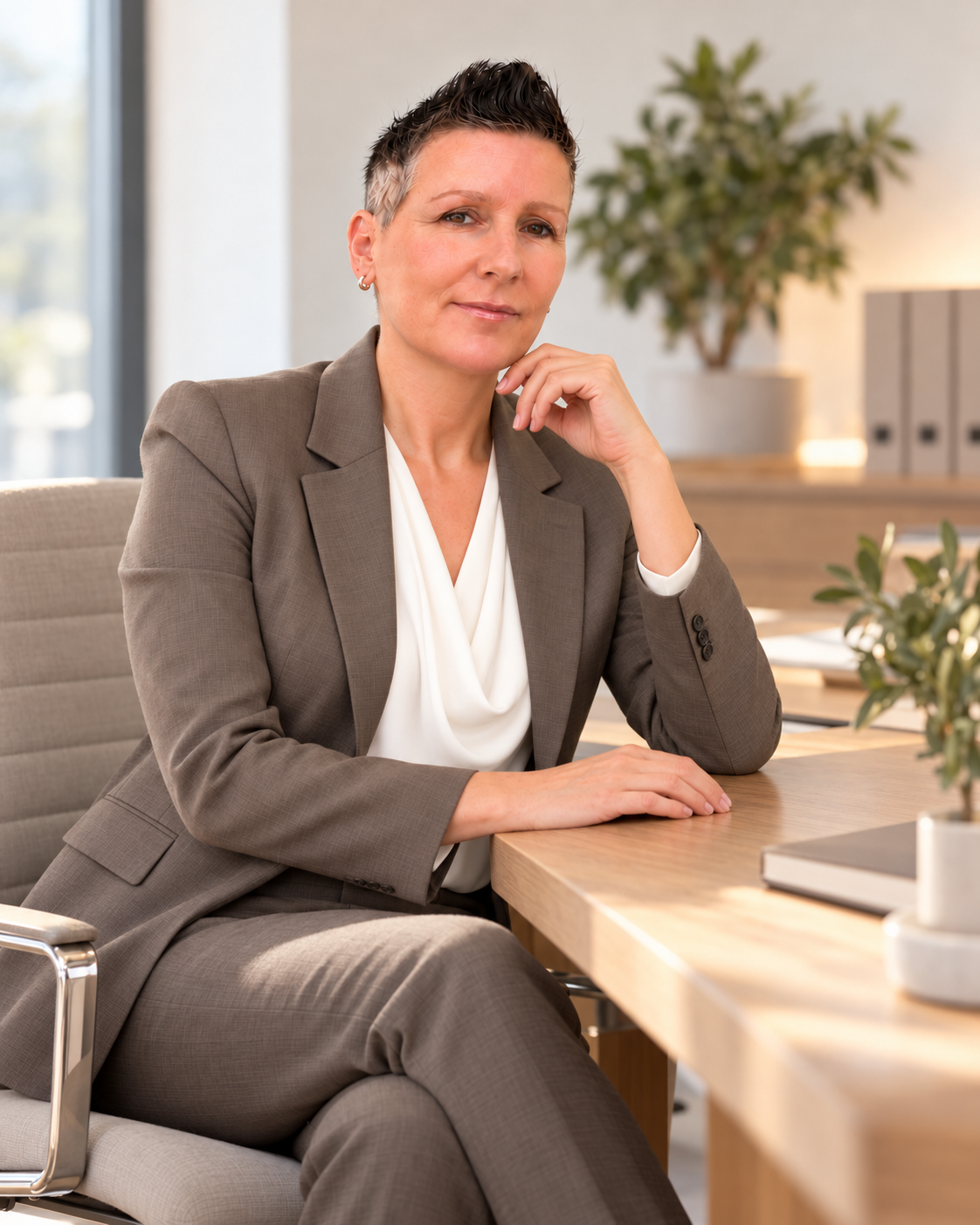 Nicole Gaus in einer ruhigen Büroumgebung